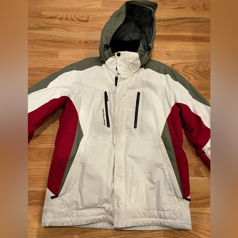 Obermeyer Ski Jacket in white and red size medium